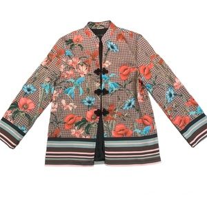 Zara | Jacket Floral Lined Blazer | Multicolor Pattern | Size XS
